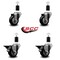Service Caster 3'' Black Poly Wheel Swivel 1-1/2'' Expanding Stem Caster Set 2 Brakes, 4PK SCC-EX20S314-PPUB-BLK-2-PLB-2-112 - alternate 4